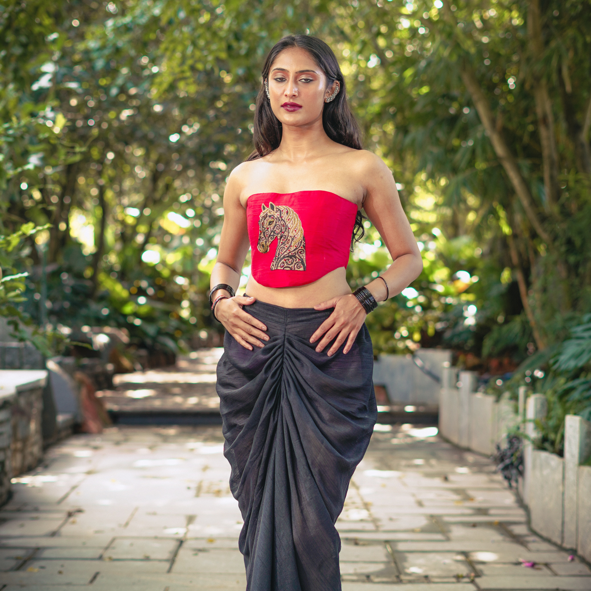 Hot pink hand made bead embroidery clutch bag detachable sling