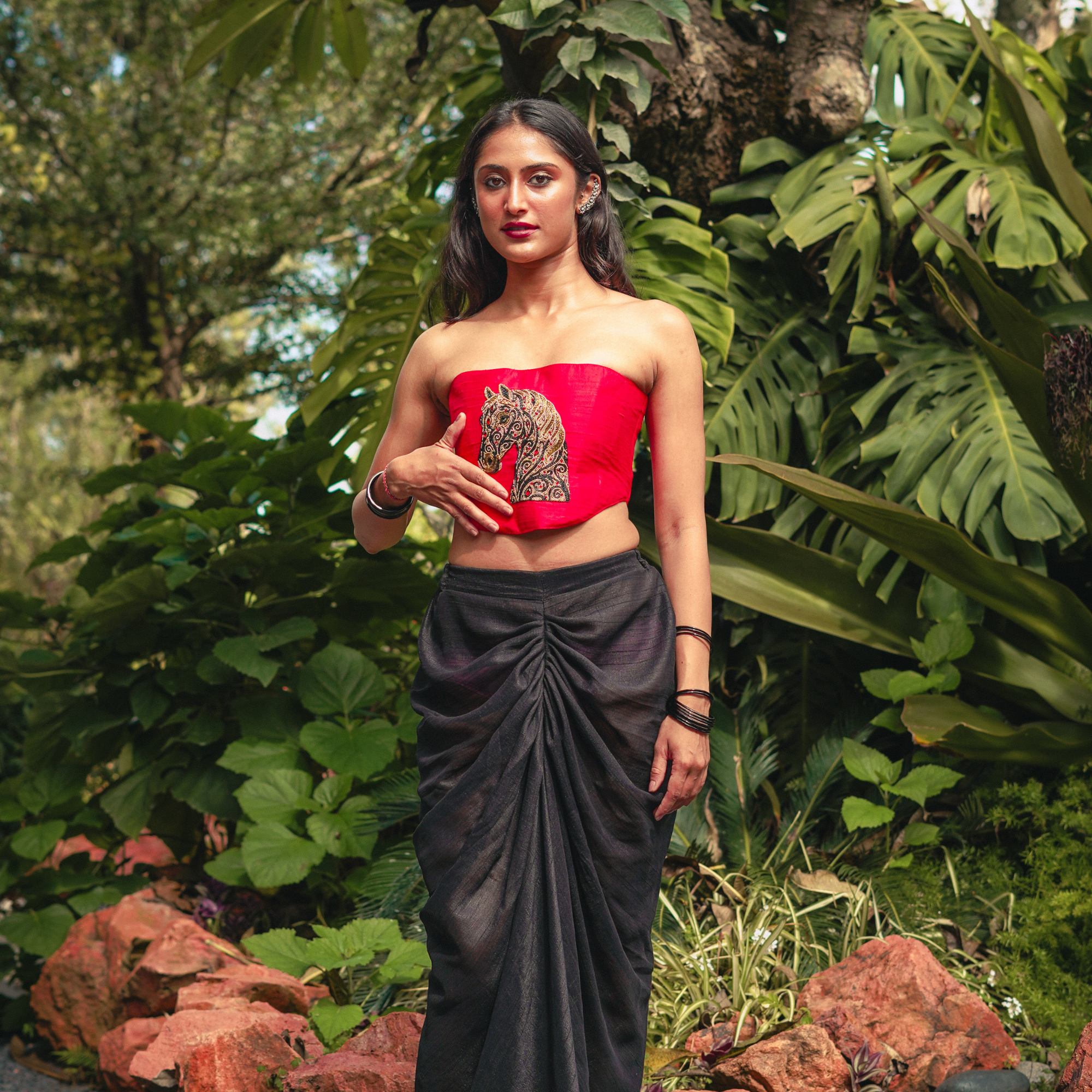 Hot pink hand made bead embroidery clutch bag detachable sling