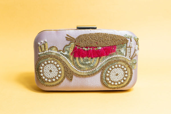 Pink silk clutch purse/bag, hand made embroidery clutch bag with detachable metal sling image 3