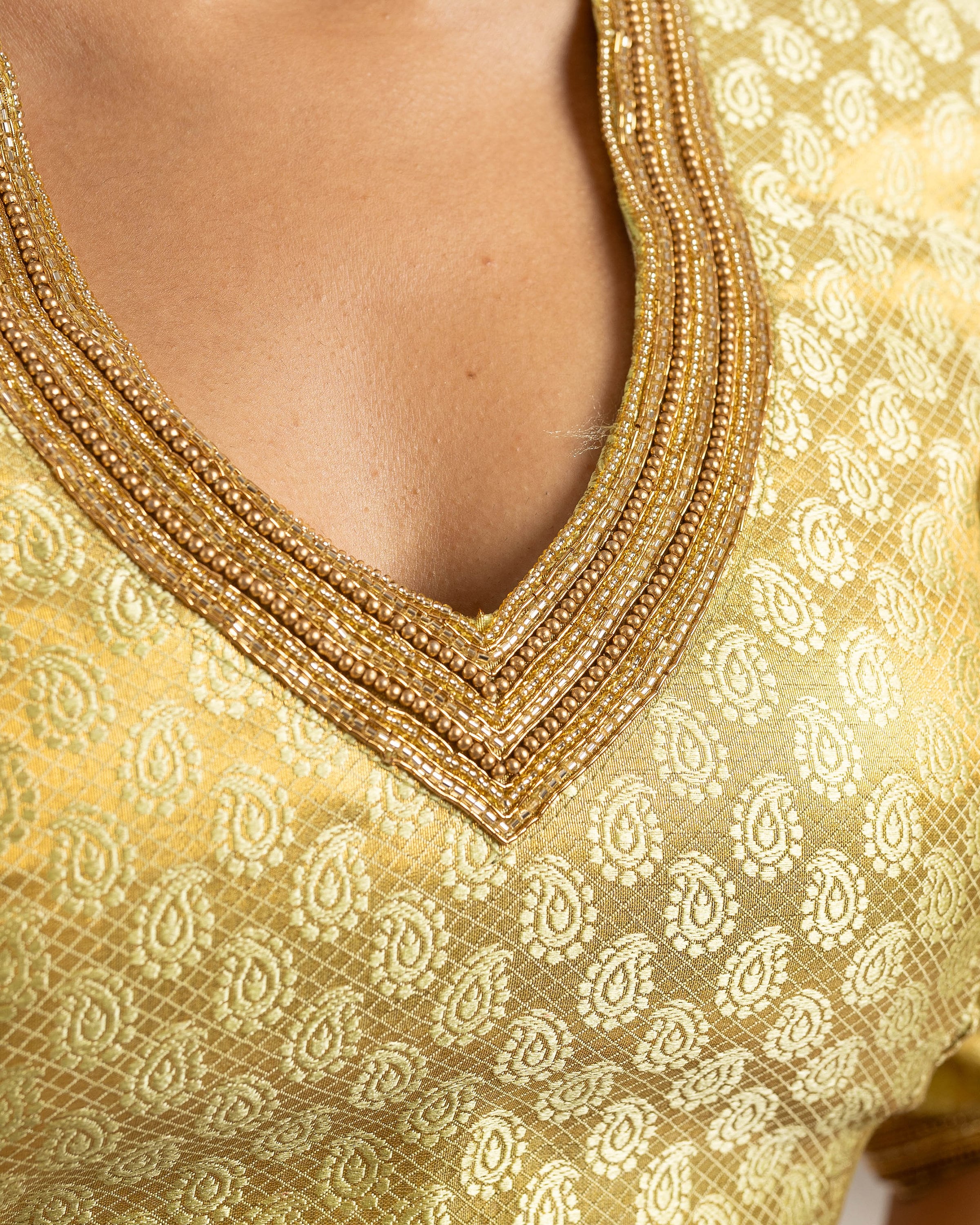 Gold blouse for saree, Designer Hand embroidered silk blouse