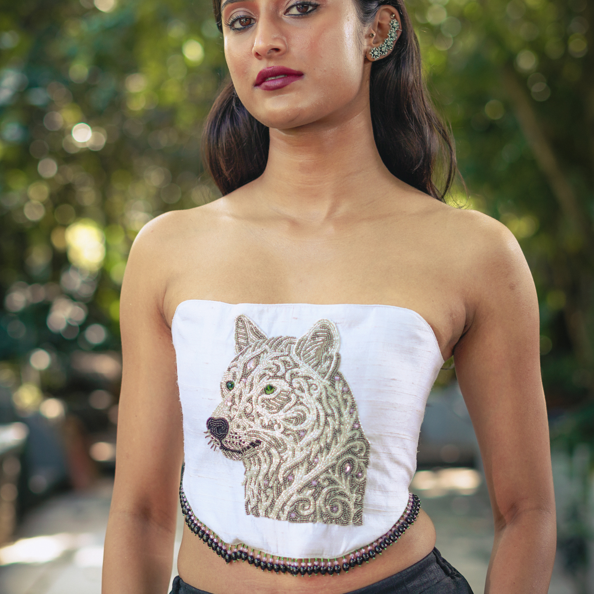 Powder blue and gold square hand made bead embroidery and pure silk clutch bag detachable sling